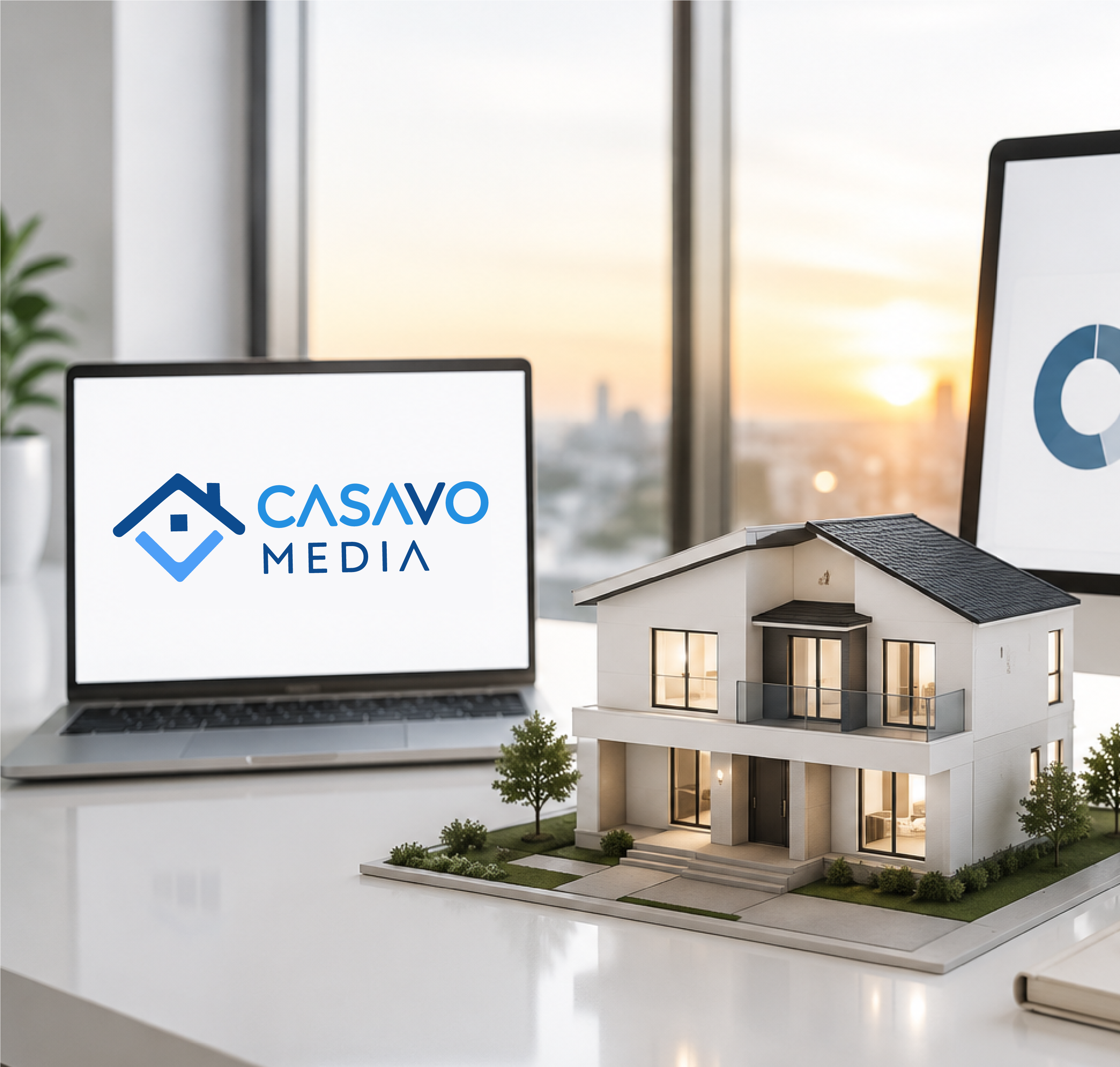 Casavo Media workspace with architectural model